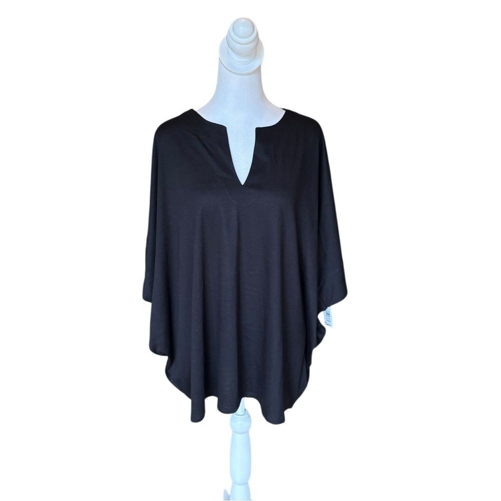 N Natori Poncho Top Black Oasis New With Tags Womens Size XL